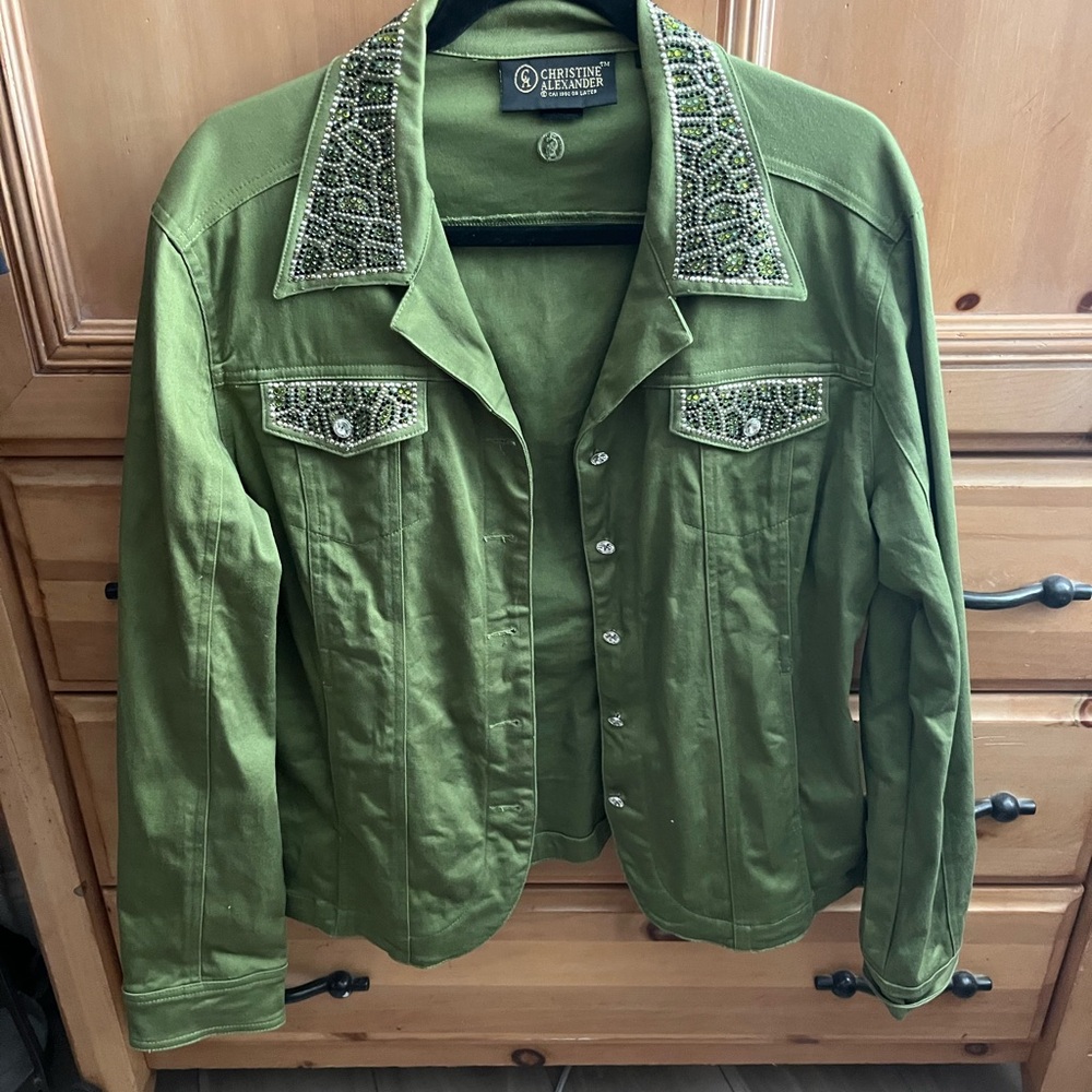Christine Alexander stretch jean jacket